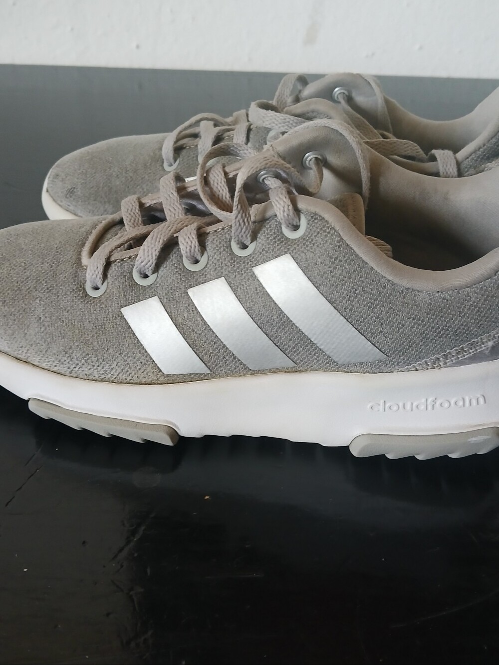 Adidas Cloudfoam Kids Lightweight Gray Sneakers